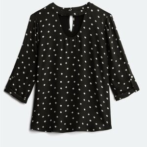 Black Polka Dot Women's Top